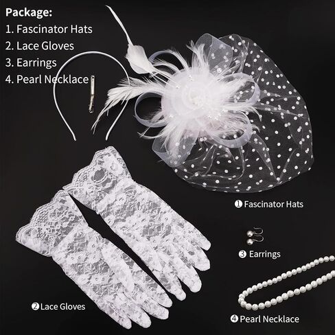 قبعة DRESHOW Fascinators قبعة من الريش الشبكي على شكل زهرة وعصابة رأس لحفلات الشاي وحفلات الزفاف وحفلات الكوكتيل للفتيات والنساء in Saudi Arabia