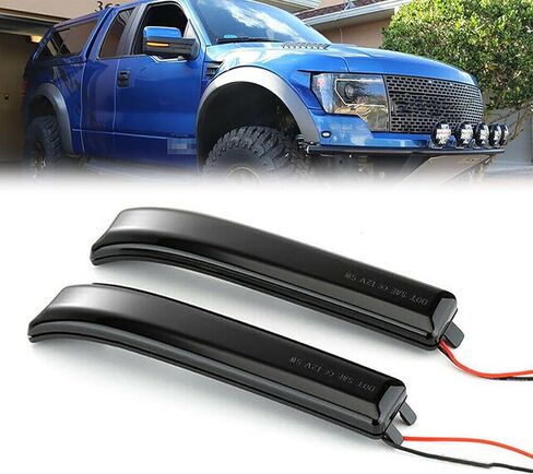 المرايا الجانبية LED مؤشر تعتيم ديناميكي متتابع بدوره أضواء الإشارة 2 قطعة/زوج لـ 2009-2014 Ford F150 in Kuwait