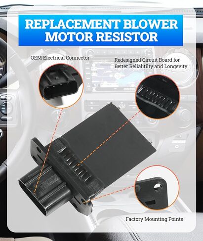 3F2Z-18591-AA مقاوم محرك منفاخ HVAC، مقاوم محرك منفاخ التحكم اليدوي الأمامي، مقاوم محرك منفاخ المروحة، متوافق مع F150، F250، F350، يستبدل # YH-1715 DR4080، RU-440، 973444 in Kuwait