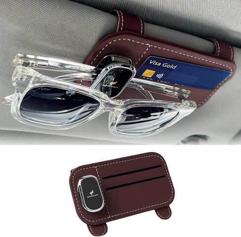 حامل النظارات الشمسية متوافق مع مشبك النظارات الشمسية المنظم من Bronco Sport Sun Visor، حامل النظارات الجلدية in Kuwait