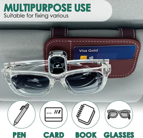 حامل النظارات الشمسية متوافق مع مشبك النظارات الشمسية المنظم من Bronco Sport Sun Visor، حامل النظارات الجلدية in Kuwait