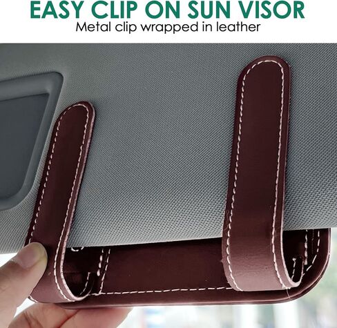 حامل النظارات الشمسية متوافق مع مشبك النظارات الشمسية المنظم من Bronco Sport Sun Visor، حامل النظارات الجلدية in Kuwait
