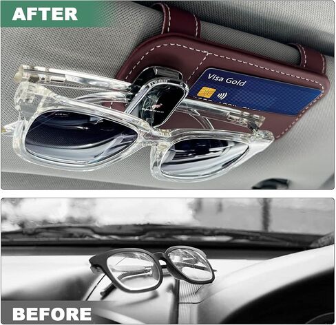 حامل النظارات الشمسية متوافق مع مشبك النظارات الشمسية المنظم من Bronco Sport Sun Visor، حامل النظارات الجلدية in Kuwait