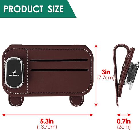 حامل النظارات الشمسية متوافق مع مشبك النظارات الشمسية المنظم من Bronco Sport Sun Visor، حامل النظارات الجلدية in Kuwait