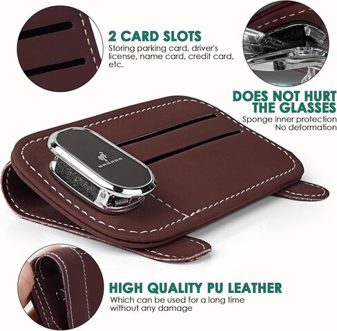 حامل النظارات الشمسية متوافق مع مشبك النظارات الشمسية المنظم من Bronco Sport Sun Visor، حامل النظارات الجلدية in Kuwait