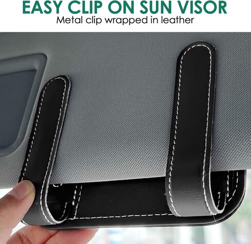حامل النظارات الشمسية متوافق مع مشبك النظارات الشمسية المنظم من Bronco Sport Sun Visor، حامل النظارات الجلدية in Kuwait