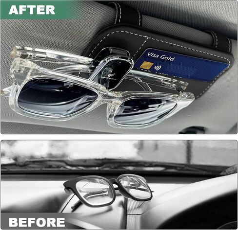 حامل النظارات الشمسية متوافق مع مشبك النظارات الشمسية المنظم من Bronco Sport Sun Visor، حامل النظارات الجلدية in Kuwait