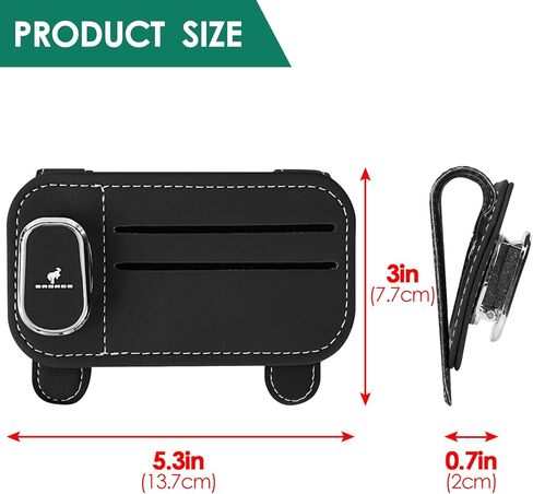 حامل النظارات الشمسية متوافق مع مشبك النظارات الشمسية المنظم من Bronco Sport Sun Visor، حامل النظارات الجلدية in Kuwait