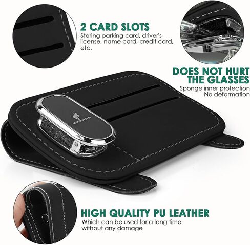 حامل النظارات الشمسية متوافق مع مشبك النظارات الشمسية المنظم من Bronco Sport Sun Visor، حامل النظارات الجلدية in Kuwait