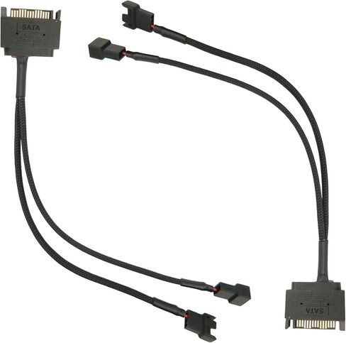 2PCS SATA كابل الطاقة محور مروحة التبريد SATA 1 إلى 2 3 دبوس / 4 دبوس PMW 12V PC حالة مروحة كابل محول الطاقة، موصل PWM إلى 15 دبوس SATA الكمبيوتر برودة مروحة التبريد الفاصل Y كابل الطاقة in Kuwait