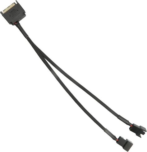 2PCS SATA كابل الطاقة محور مروحة التبريد SATA 1 إلى 2 3 دبوس / 4 دبوس PMW 12V PC حالة مروحة كابل محول الطاقة، موصل PWM إلى 15 دبوس SATA الكمبيوتر برودة مروحة التبريد الفاصل Y كابل الطاقة in Kuwait