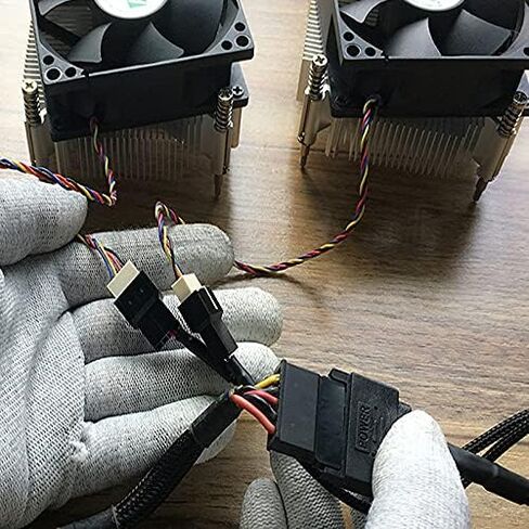 2PCS SATA كابل الطاقة محور مروحة التبريد SATA 1 إلى 2 3 دبوس / 4 دبوس PMW 12V PC حالة مروحة كابل محول الطاقة، موصل PWM إلى 15 دبوس SATA الكمبيوتر برودة مروحة التبريد الفاصل Y كابل الطاقة in Kuwait