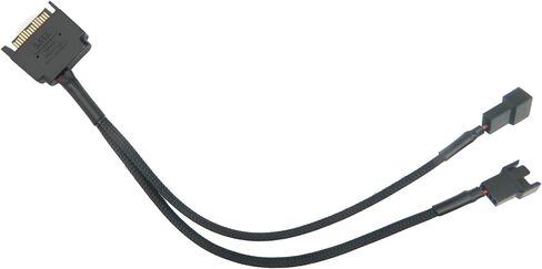 2PCS SATA كابل الطاقة محور مروحة التبريد SATA 1 إلى 2 3 دبوس / 4 دبوس PMW 12V PC حالة مروحة كابل محول الطاقة، موصل PWM إلى 15 دبوس SATA الكمبيوتر برودة مروحة التبريد الفاصل Y كابل الطاقة in Kuwait