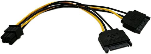 zdyCGTime 6 بوصة 6 دبوس PCI إلى 15Pin SATA Power Splitter Express Video Card محول كابل الطاقة in Kuwait