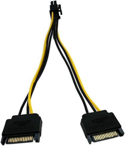 zdyCGTime 6 بوصة 6 دبوس PCI إلى 15Pin SATA Power Splitter Express Video Card محول كابل الطاقة in Kuwait