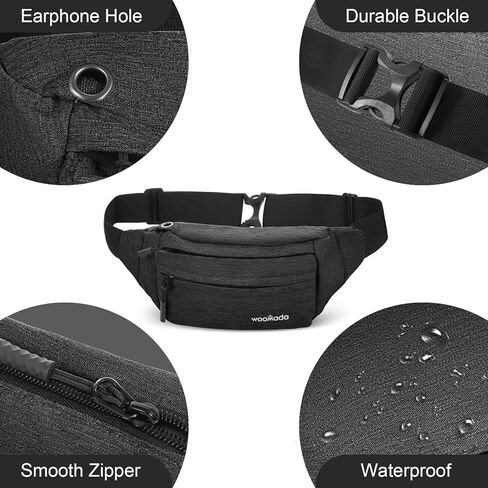 حقيبة حزام كروس من WOOMADA، حقيبة فاني للنساء، حقيبة خصر مع حزام قابل للتعديل ومقبس سماعة الرأس، حقيبة خصر جيب للجري والتمارين الرياضية والسفر وركوب الدراجات والمشي لمسافات طويلة والركض، سهلة الحمل لأي هاتف in Kuwait