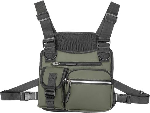 حقيبة صدر للرجال من Ousawig، حقيبة صدر خفيفة الوزن، حقيبة صدر للجري، حامل هاتف، حقائب عاكسة للأدوات، حقائب الصدر للركض والمشي والمشي لمسافات طويلة (أخضر) in Kuwait