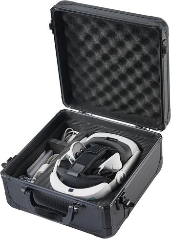 D DACCKIT Hard Carrying Case Compatible with Meta Quest 3 VR Headset with Original Elite Strap, Touch Controllers and Other Accessories in Kuwait