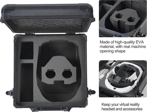 D DACCKIT Hard Carrying Case Compatible with Meta Quest 3 VR Headset with Original Elite Strap, Touch Controllers and Other Accessories in Kuwait