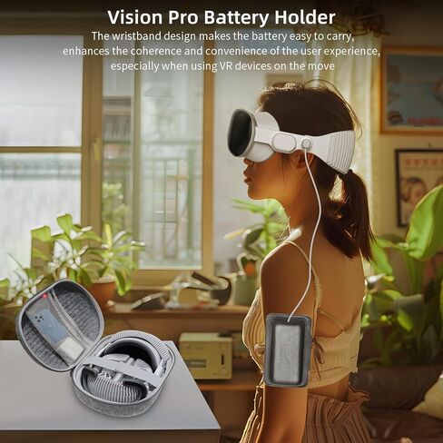 Carrying Case Compatible with Apple Vision Pro，Adjustable Armband Case Holder for Vision Pro Battery,Also Fit Most Smartphones in Saudi Arabia