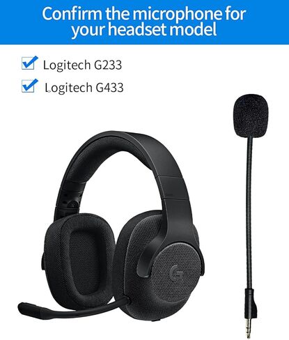 استبدال ميكروفون Blackshark V2 لسماعات ألعاب Logitech G233/ G433، سماعة ألعاب لاسلكية بديلة بميكروفون 3.5 ملم قابلة للفصل مع إسفنجة (أسود) in Kuwait