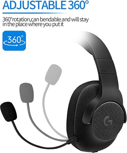 استبدال ميكروفون Blackshark V2 لسماعات ألعاب Logitech G233/ G433، سماعة ألعاب لاسلكية بديلة بميكروفون 3.5 ملم قابلة للفصل مع إسفنجة (أسود) in Kuwait