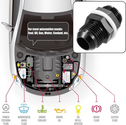 X AUTOHAUX سيارة مستقيمة الحاجز الوقود المناسب 12AN ذكر إلى ذكر مستقيم الحاجز مضيئة تركيب الاتحاد محول مع غسالة مقاومة للنفط الأسود in Saudi Arabia