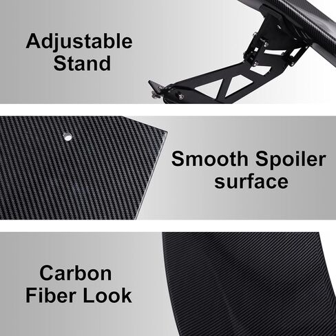 طقم صندوق السيارة الخلفي ذو المظهر العالمي من ألياف الكربون GT مع دعامة قابلة للتعديل (الطول 57 بوصة / ارتفاع الدعامة 7 بوصة)... in Kuwait