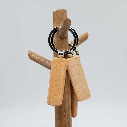 Wood Engraving Blanks Rectangle Blank Wooden Key Chain Wood Blanks for Keychains 20 Pack (Width：1.22 inch) in Saudi Arabia