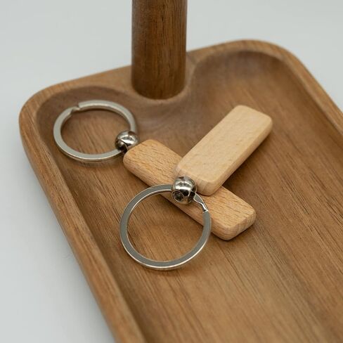 Wood Engraving Blanks Rectangle Blank Wooden Key Chain Wood Blanks for Keychains 20 Pack (Width：1.22 inch) in Saudi Arabia