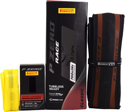Pirelli P Zero Race TLR Classic 26-622 (700 x 26c) Road Bike Tire - Italian-Made Tech, Speedcore 120tpi Casing, Aramid Compound - Next-Gen Speed and Smoothness in Kuwait