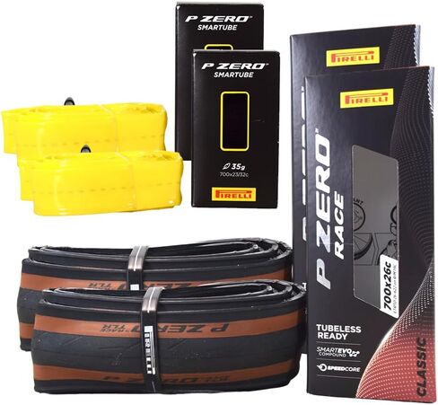 Pirelli P Zero Race TLR Classic 26-622 (700 x 26c) Road Bike Tire - Italian-Made Tech, Speedcore 120tpi Casing, Aramid Compound - Next-Gen Speed and Smoothness in Kuwait