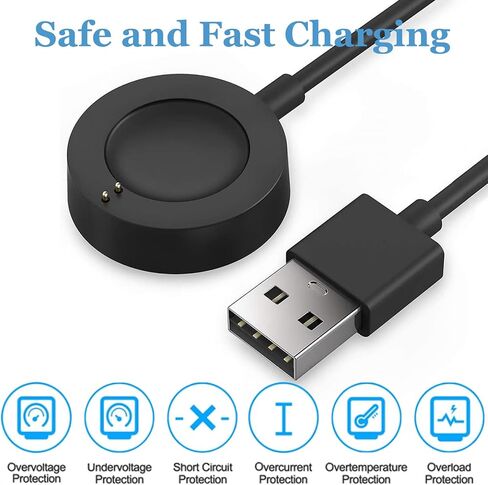 كابل شحن لـ Fossil Gen 4، Gen 5، Gen 5E، Gen 6، شاحن USB بديل لساعة مايكل كورس Gen 4 Sport/Gen 5 5E / Gen 6 الذكية 3.3 قدم / 100 سم (أسود) in Saudi Arabia