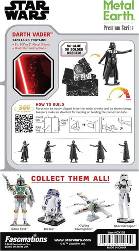 مجموعة نماذج معدنية ثلاثية الأبعاد من Metal Earth Fascinations Premium Series Star Wars Darth Vader in Saudi Arabia
