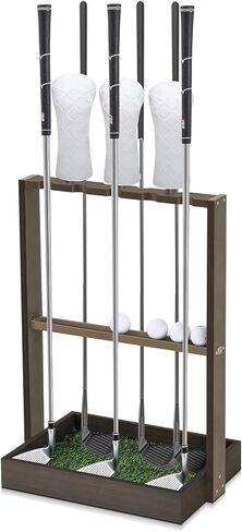 حامل نادي الغولف الخشبي مزدوج الجانب يتسع لـ 9 نوادي و10 كرات تخزين حامل نادي الغولف الخشبي لـ 3 أغطية رأس النادي عرض الأرضية رف مضرب منظم نادي الغولف لممارسة النادي الداخلي in Kuwait