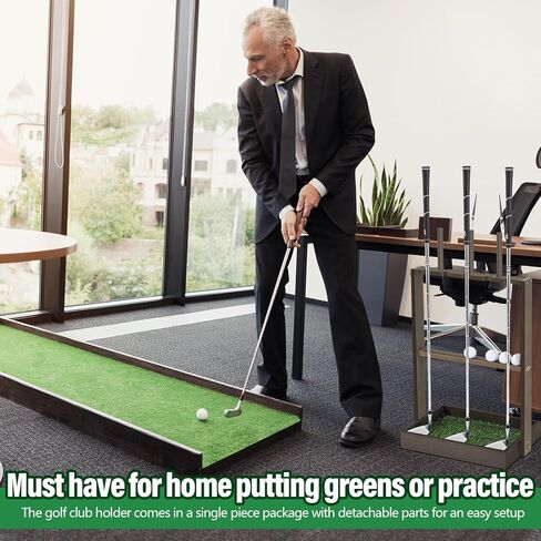 حامل نادي الغولف الخشبي مزدوج الجانب يتسع لـ 9 نوادي و10 كرات تخزين حامل نادي الغولف الخشبي لـ 3 أغطية رأس النادي عرض الأرضية رف مضرب منظم نادي الغولف لممارسة النادي الداخلي in Kuwait