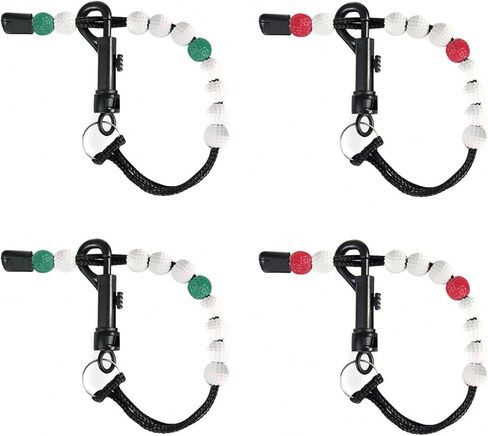 4 Piece Golf Bead Counter Golf Stroke Counter Beads Golf Score Counter Bead Bracelet Golf Beads Score Counter with Clip Record of Your Golf Stroke Score Golf Shot Count for Men and Women in Saudi Arabia