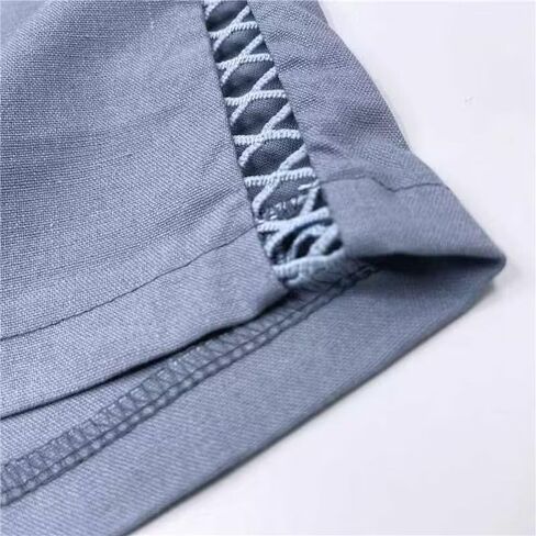 سراويل نسائية من الكتان مع جيوب بخصر عالٍ، سراويل كاجوال بيضاء مريحة وخفيفة الوزن وفضفاضة in Saudi Arabia
