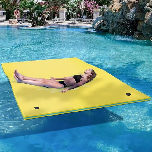 YITAHOME 9' X 6' بحيرة تطفو حصيرة عائمة لبحيرة المياه حصيرة نفخ الطوافات وسادة زنبق حمامات السباحة القوارب الشاطئ، XPE جزيرة عائمة للبالغين in Saudi Arabia