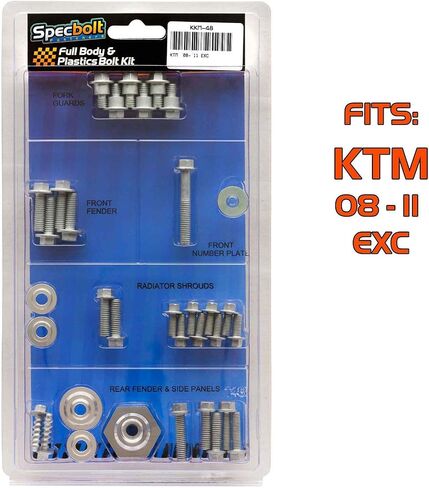 EXC KTM Full Plastics Body Bolt Kit for 2 & 4 Stroke 125 200 250 300 400 450 530 EXC F 2008-2011 KKM-48 in Saudi Arabia