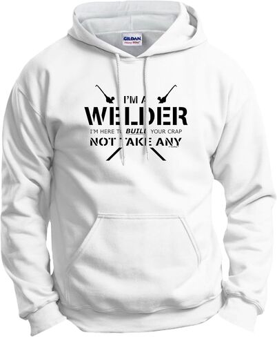 ThisWear Welder Here To Build Crap Not Take Any Long Sleeve Front Pocket Hoodie Sweatshirt in Saudi Arabia