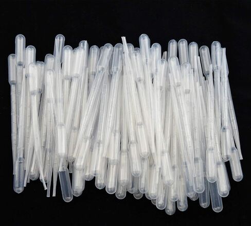 100PCS Plastic Transfer Pipettes Eye Dropper Essential Oils Mixing Water Color Paint Tools (0.2ml) in Saudi Arabia