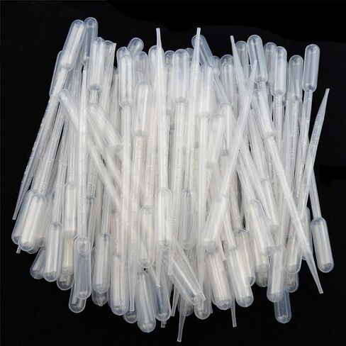 100PCS Plastic Transfer Pipettes Eye Dropper Essential Oils Mixing Water Color Paint Tools (0.2ml) in Saudi Arabia