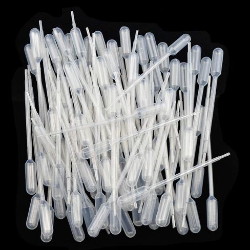 100PCS Plastic Transfer Pipettes Eye Dropper Essential Oils Mixing Water Color Paint Tools (0.2ml) in Saudi Arabia