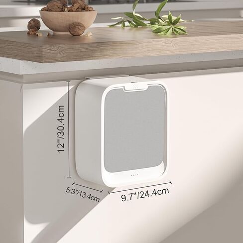 ELPHECO Motion Sensor Hanging Trash Can, 2 Gallon Sensor Waste Bin Wall Mounted Household with Lid Hanging Trash Can with Lid, Kitchen Cabinet Door Under Sink Plastic Trash Can, Grey in Saudi Arabia