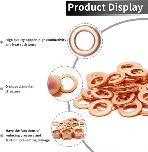 40 Pcs M14 Copper Washer, Copper Metric Sealing Washers Flat Ring Seal Gasket, 14mm ID, 20mm OD, 1.5mm Thickness in Saudi Arabia