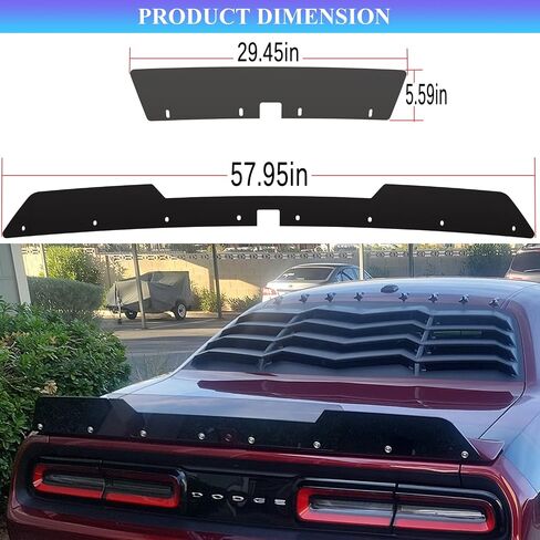 Bonbo Rear WickerBill Spoiler Fits for Dodge Challenger 2015-2022 2023 SRT RT Hellcat Scat Pack with Back up Camera, 2-Piece Rear Wicker Bill Spoiler Add-on Type Includes RivNut Tool in Saudi Arabia