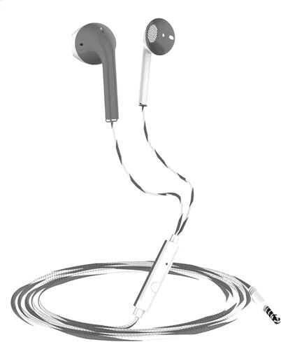 سماعات أذن سلكية مقاس 3.5 ملم، سماعات أذن سلكية مدمجة وخفيفة الوزن، سماعات عازلة للضوضاء للعمل والموسيقى (أبيض ورمادي) in Kuwait