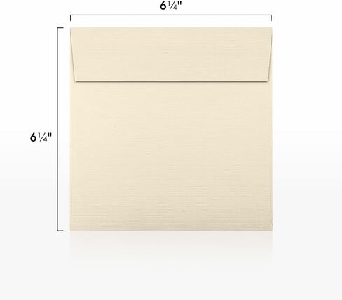 LUXPaper Square Invitation Envelopes | Peel & Press | 6 1/2" x 6 1/2" | Natural Linen | 80lb. Text | 50 Qty in Saudi Arabia