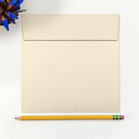 LUXPaper Square Invitation Envelopes | Peel & Press | 6 1/2" x 6 1/2" | Natural Linen | 80lb. Text | 50 Qty in Saudi Arabia